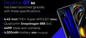 Realme GT 5G launched globally with 120Hz AMOLED display, Snapdragon 888 SoC, 64MP cameras
