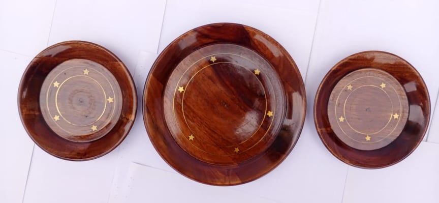 Natural Round Wooden Plates ch-001 - Image 2