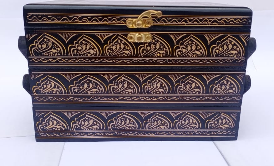 Hand Made Wood Jewellery Box 3 steps High Quality ch-002 - Image 9