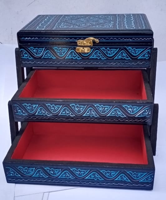Hand Made Wood Jewellery Box 3 steps High Quality ch-002 - Image 4