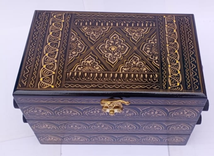 Hand Made Wood Jewellery Box 3 steps High Quality ch-002 - Image 8