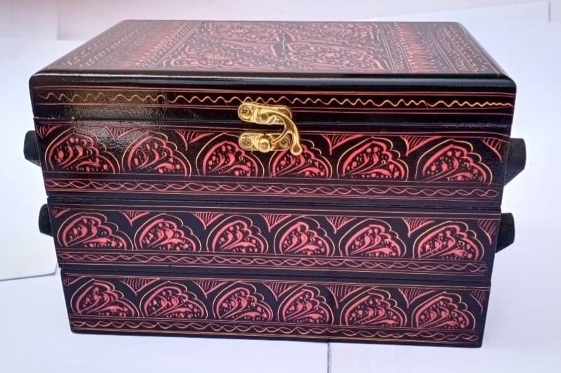 Hand Made Wood Jewellery Box 3 steps High Quality ch-002 - Image 7