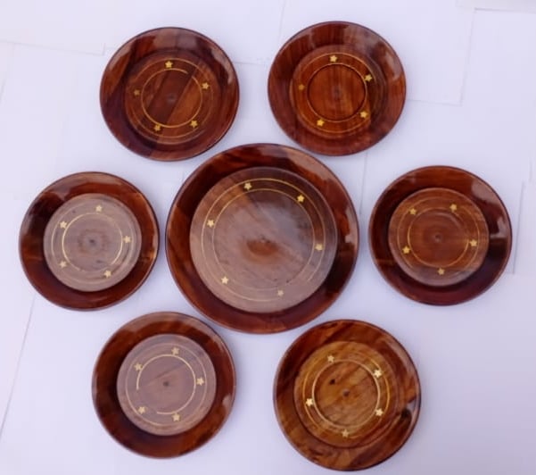 Natural Round Wooden Plates ch-001
