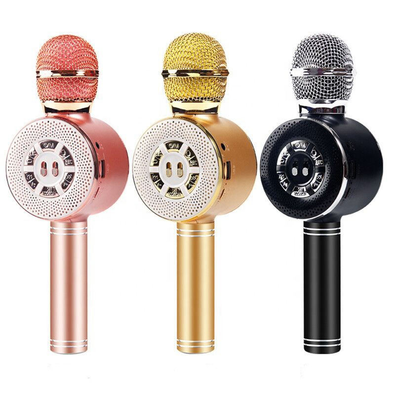 Wster Bluetooth Karaoke Microphone Speaer WS669 fm, sd card , usb voice change GS-7