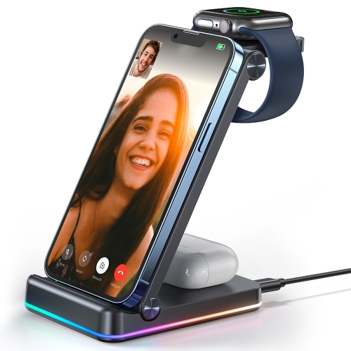 Joyroom Jr-Wqn01 15w 3in1 Foldable Wireless Charging Station - Image 3