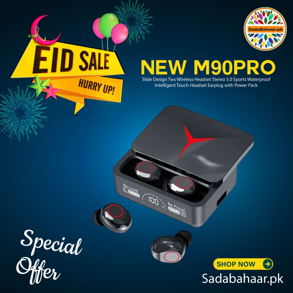 M90 Pro Wireless earbuds High Quality Sadabahaar