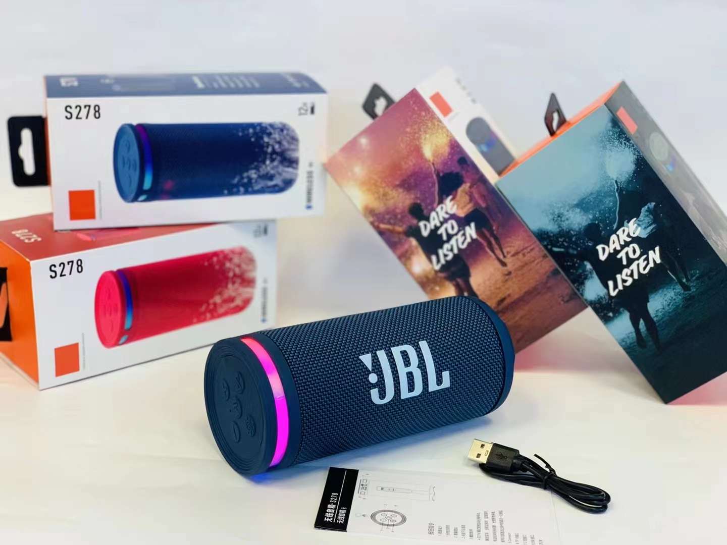 JBL S278 SPEAKER PORTABLE SPEAKER CYLINDRICAL WATERPROOF CLOTH WOOFER